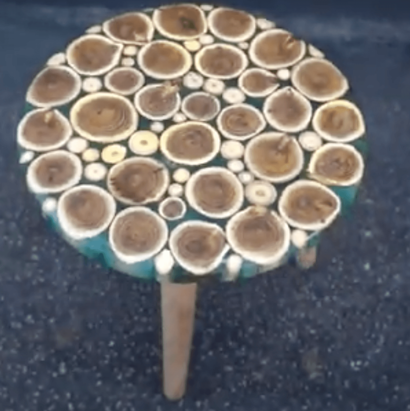 wood slices epoxy resin stool