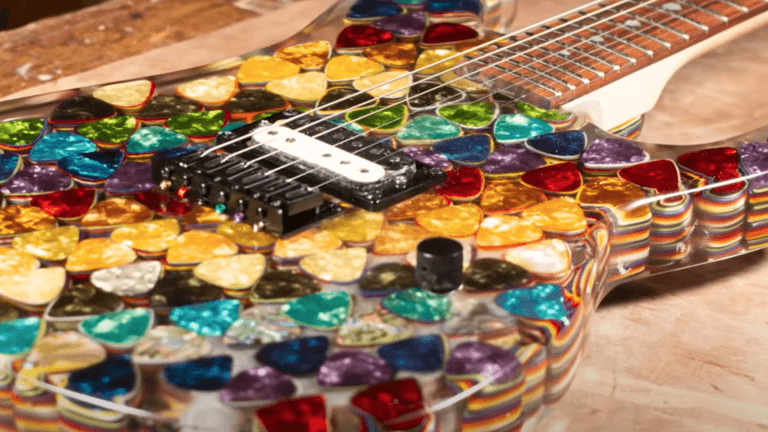 Epoxy Resin Guitar with Guitar Picks Multicolored