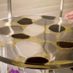 Leopard epoxy resin print table