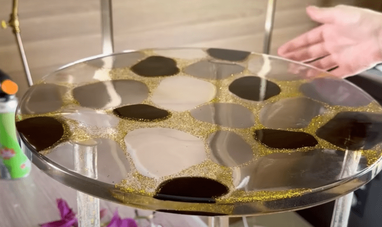 Leopard epoxy resin print table