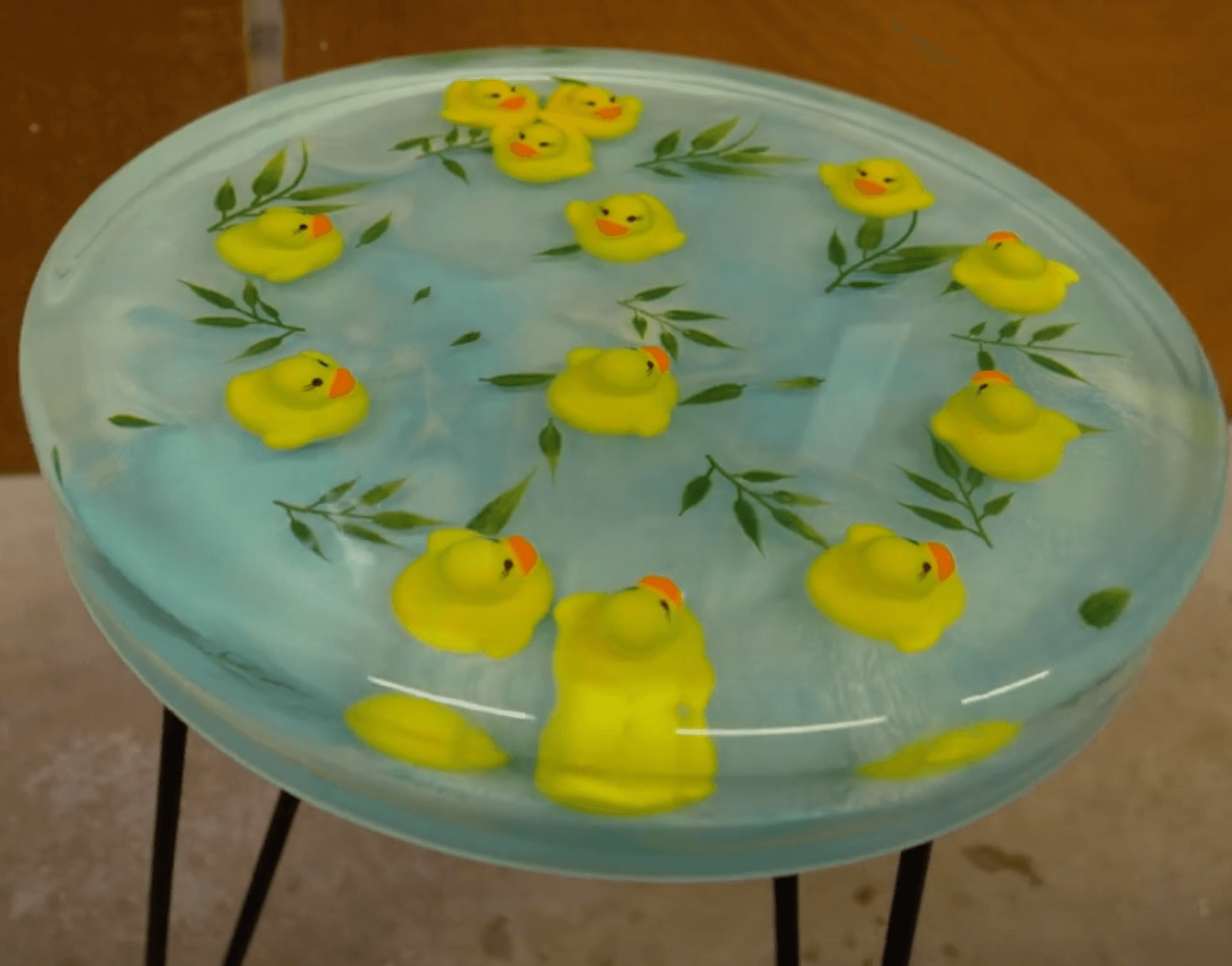 Epoxy Resin Kids Rubber Duck themed table