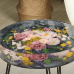 Epoxy Resin Floral Arrangement Chair Stool