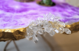 Epoxy Resin Amethyst Agate and Quartz table