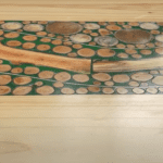 epoxy resin river dining table made out of pine